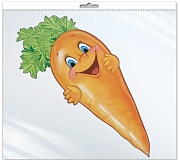 *ФМ1-14010 ПЛАКАТ ВЫРУБНОЙ А4 В ПАКЕТЕ. Морковь (УФ-лак, в индивидуальной упаковке, с европодвесом и клеевым клапаном)