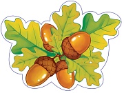 М-17359 Вырубная фигурка. Ветка дуба с четырьмя желудями (двухсторонняя, ВД-лак)