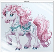 *ФМ1-17491 ПЛАКАТ ВЫРУБНОЙ А4 В ПАКЕТЕ. Лошадка (двухсторонний, ВД-лак, в индивидуальной упаковке, с европодвесом и клеевым клапаном)