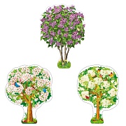 *КБ-18014 Комплект для оформления интерьера со скотчем. Сад весной (3 фигуры деревьев А3, УФ-лак)