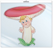 *ФМ-10896 ПЛАКАТ ВЫРУБНОЙ А4 В ПАКЕТЕ. Гриб-Сыроежка (в индивидуальной упаковке, с европодвесом и клеевым клапаном) - группа Грибы