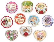 КМ-8481 Комплект украшений на скотче. Свадебный. (10 видов в  в комплекте)