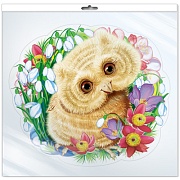 *ФМ1-13223 ПЛАКАТ ВЫРУБНОЙ А4 В ПАКЕТЕ. Совенок весенний (УФ-лак, в индивидуальной упаковке, с европодвесом и клеевым клапаном)